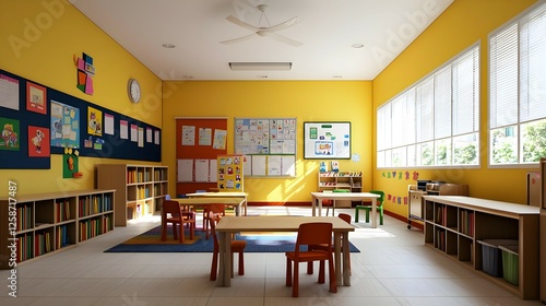 Wallpaper Mural Colorful Elementary Classroom Interior Torontodigital.ca