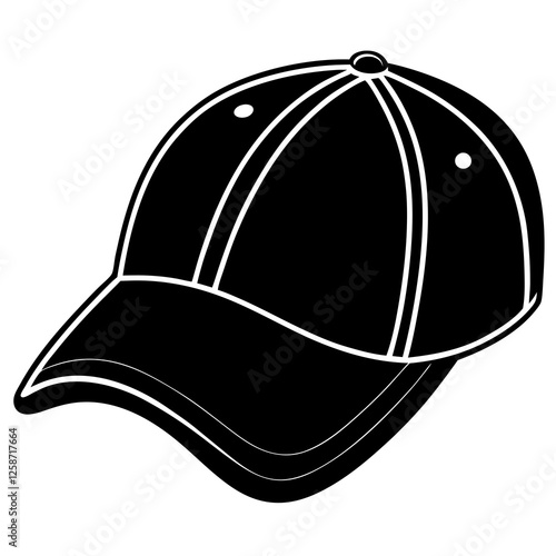 Baseball cap silhouette vector illustration 