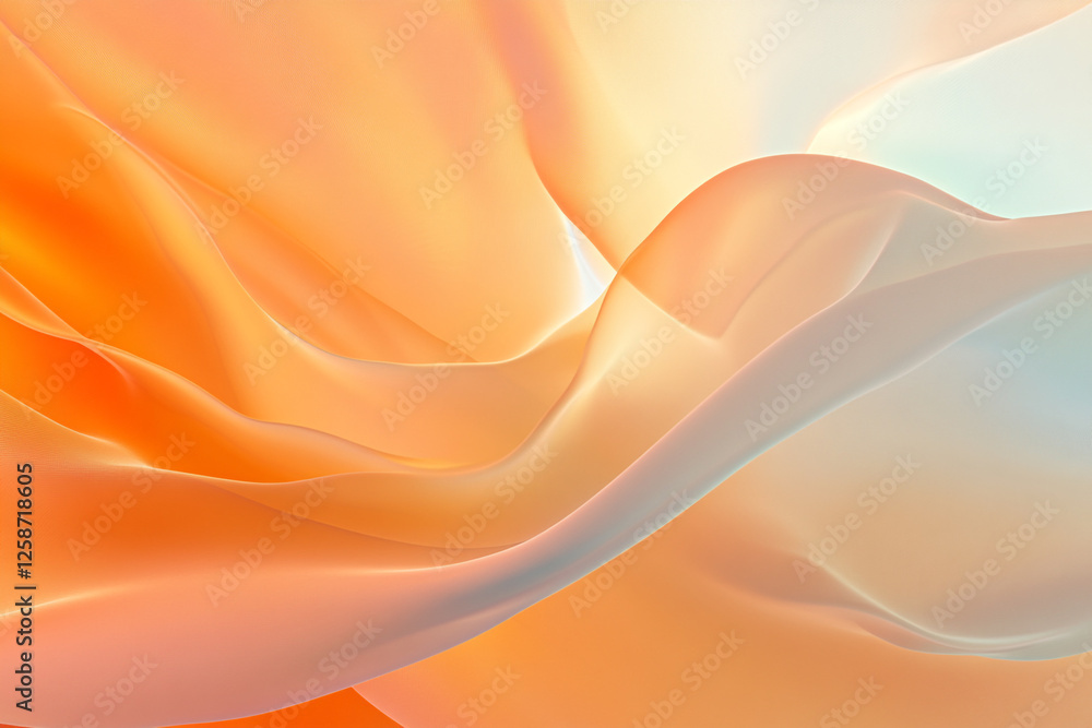Obraz premium A serene abstract gradient with a delicate merge of warm and cool tones and subtle flowing curves, rendered in lifelike HD detail.