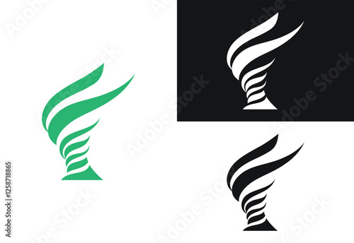 Tornado icon Black and White Vector illustration on white background