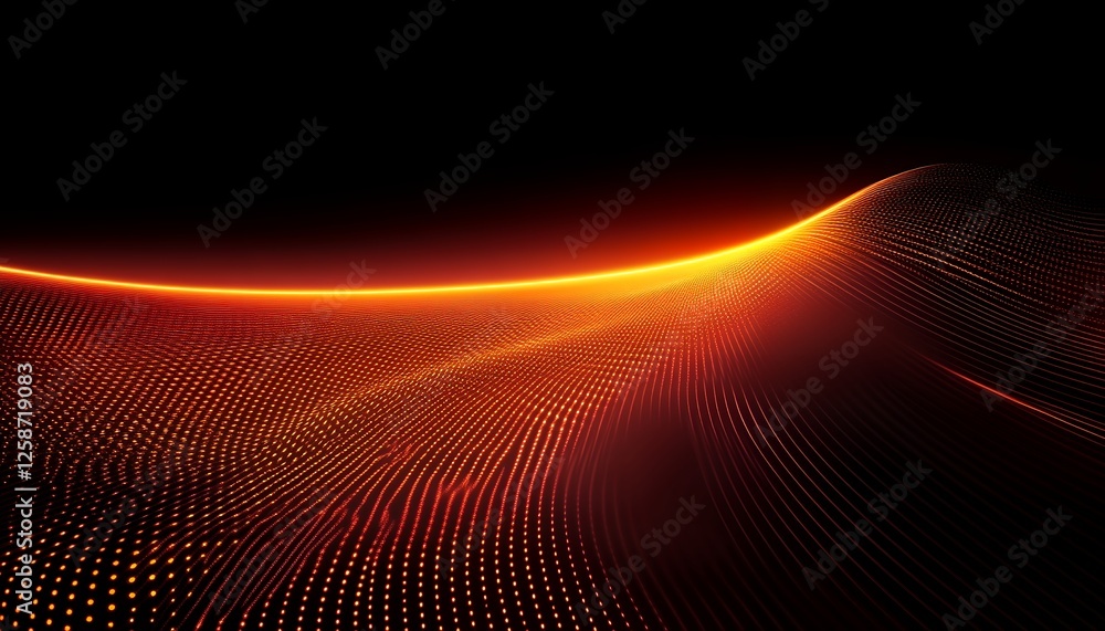 custom made wallpaper toronto digitalAbstract Orange and Black Digital Wave Background Digital art glowing lines and dots