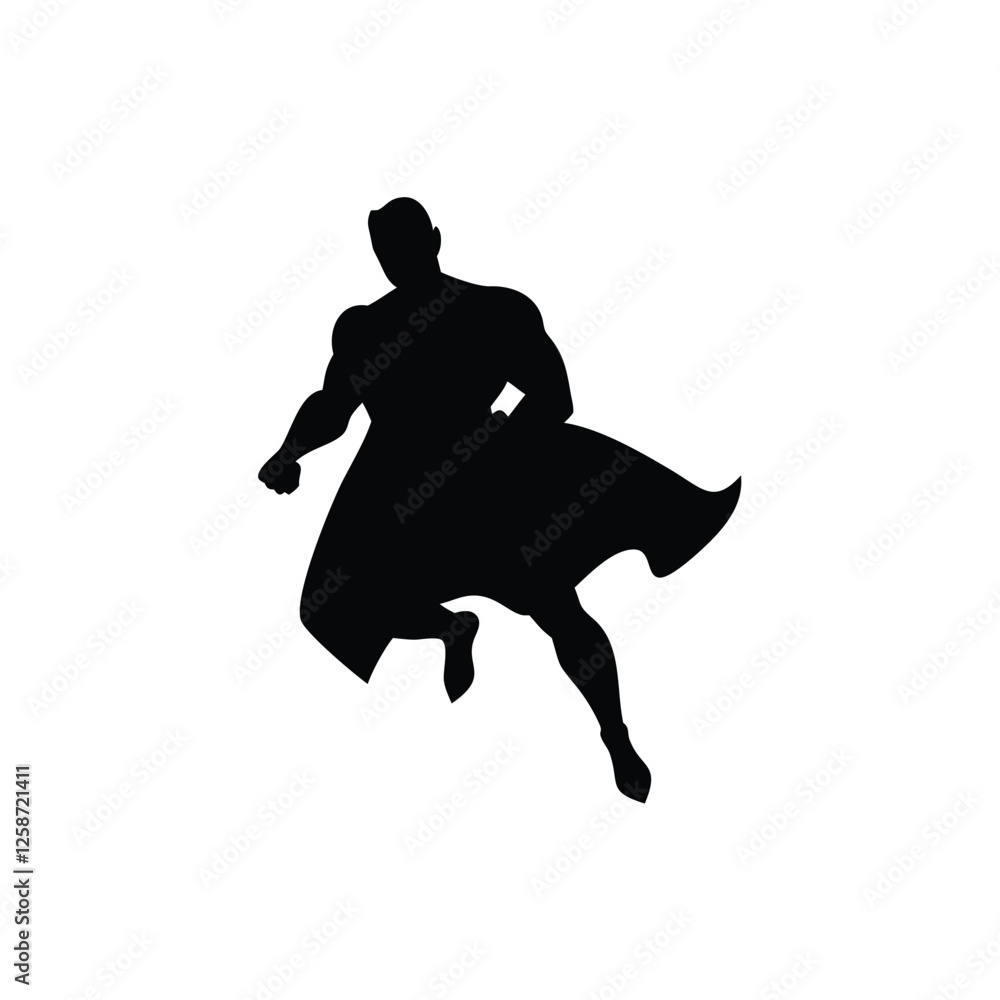 Superhero Vector Silhouette illustration. Superhero Vector Silhouette illustration.