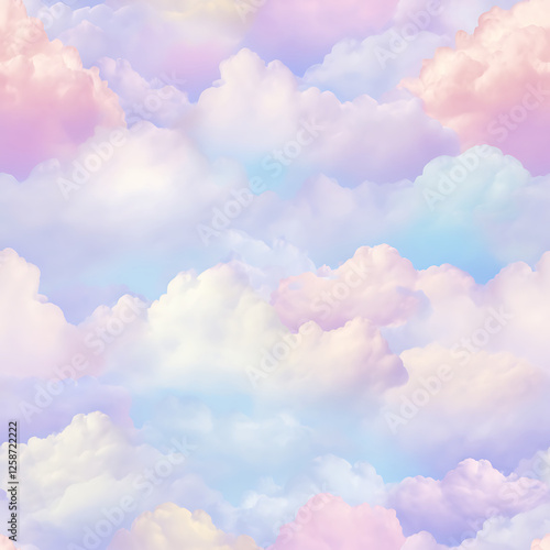 pastel sky pattern fluffy cotton candy