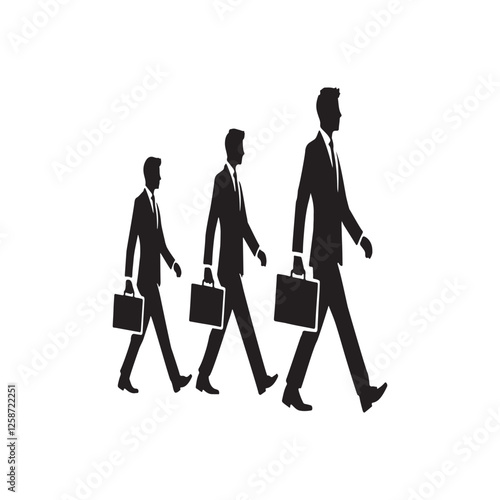 businessman silhouette vector icon set