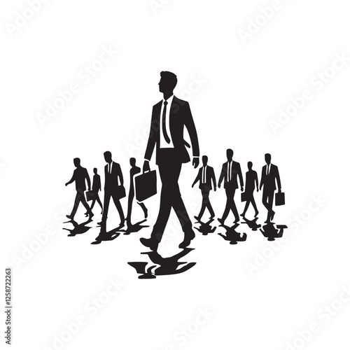 businessman silhouette vector icon set