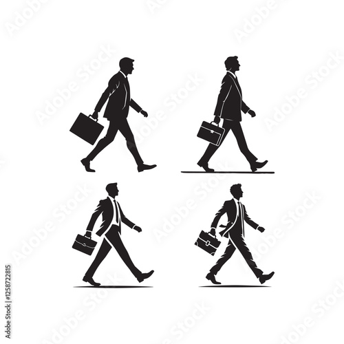 businessman silhouette vector icon set
