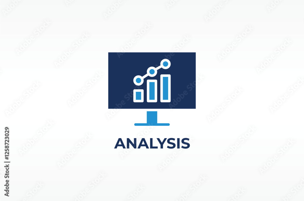 Fototapeta premium ANALYSIS vector, icon or logo sign isolated symbol illustration