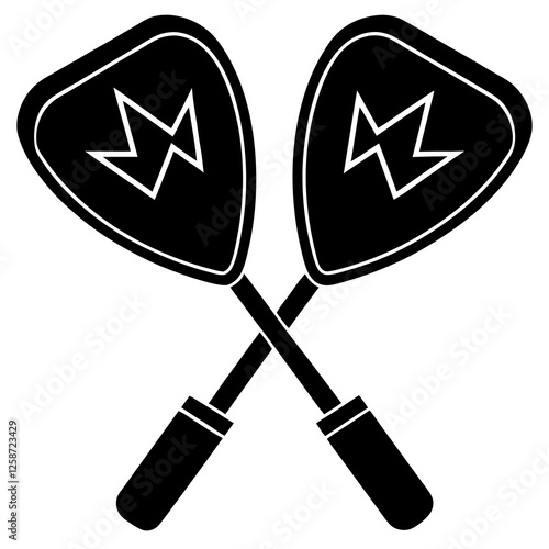 Defibrillator paddles silhouette vector illustration 