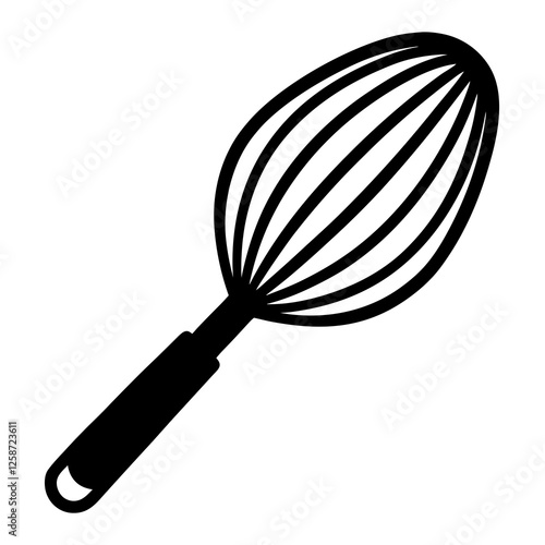 Egg whisk with wires silhouette vector illustration 