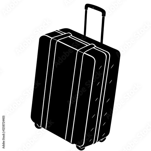 Long suitcase silhouette vector illustration 