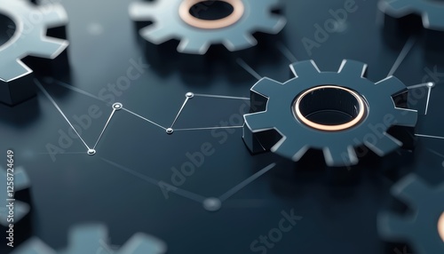 A creative and futuristic illustration of gears meshing with a digital network, representing the evolution of industrial automation and smart technology