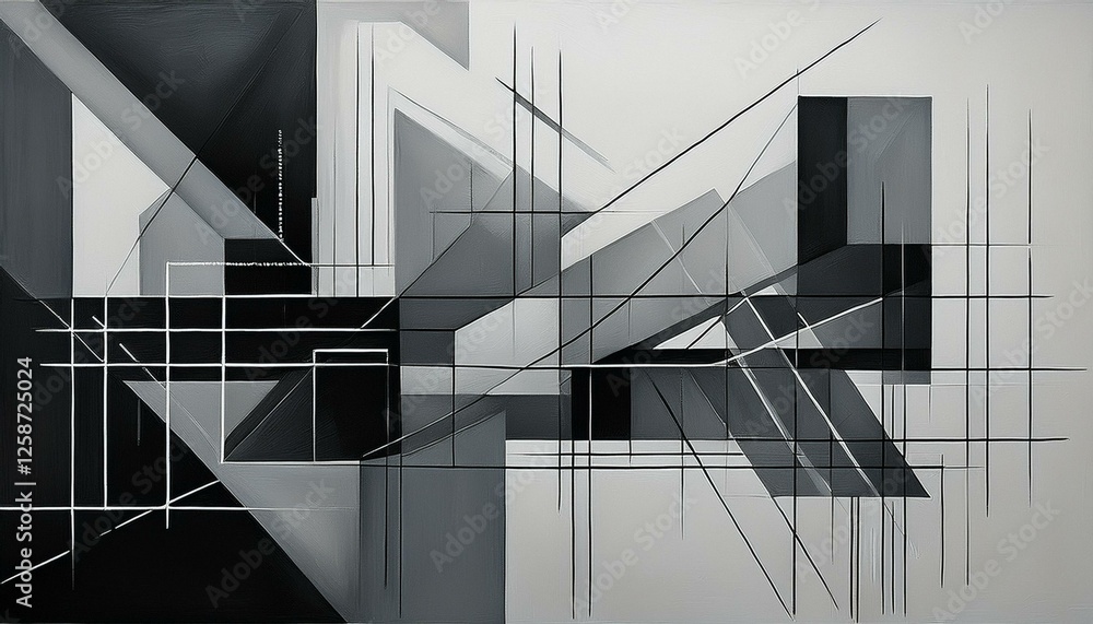 Abstract geometric painting in shades of gray and black.
Generated image Abstract geometric painting in shades of gray and black.
Generated image