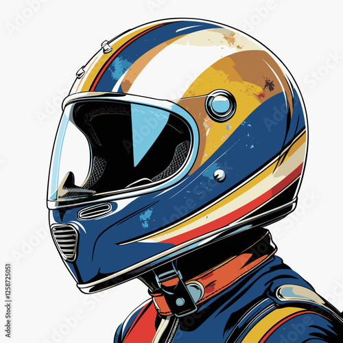 unique and cool helmet motorcycle vector 