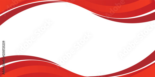 Vector red line background curve element with white space for text and message design modern