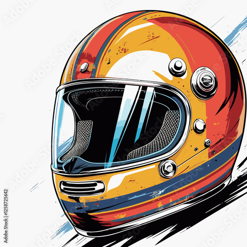 unique and cool helmet motorcycle vector 