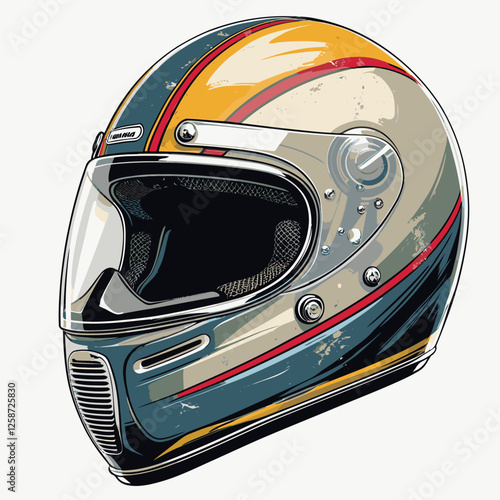 unique and cool helmet motorcycle vector 