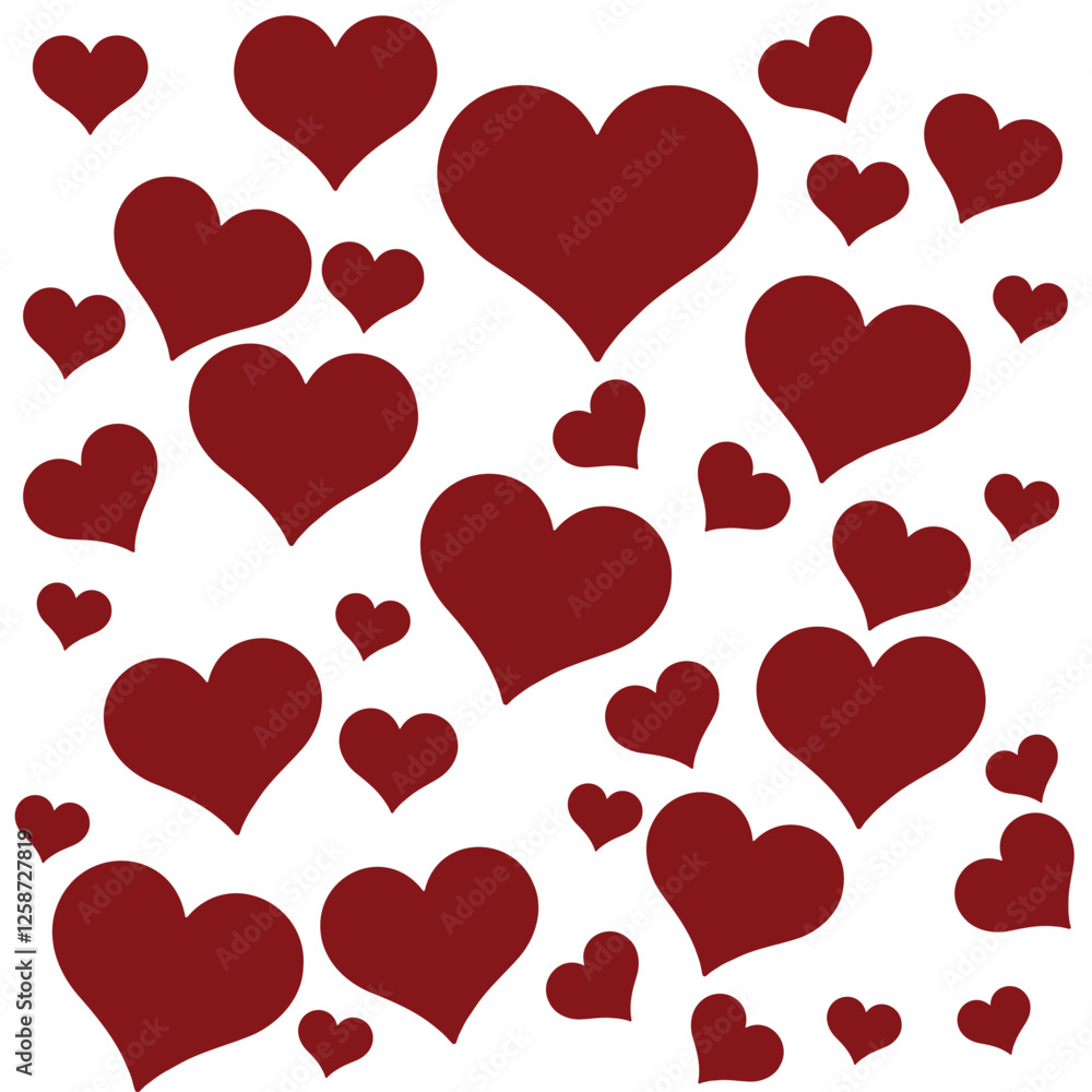 Heart Pattern Background for Valentine's Day Design And Red love heart seamless pattern illustration. Heart Pattern Background for Valentine's Day Design And Red love heart seamless pattern illustration.