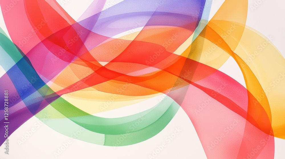 Obraz premium Abstract watercolor rainbow painting, soft blended hues of red, orange, yellow, green, blue, and purple, organic texture, flowing and artistic brush strokes, ultra-HD