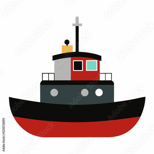Tugboat with a hull 