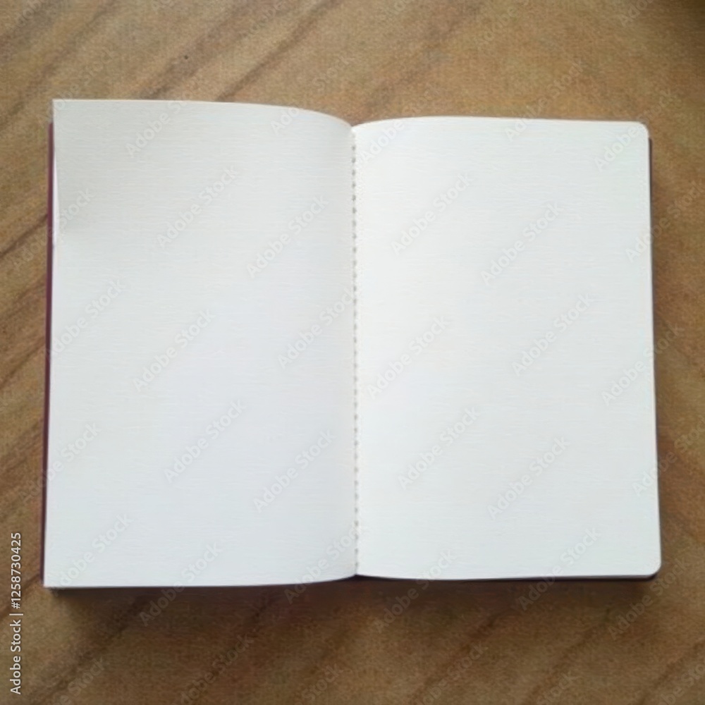 New blank notebook, pristine white pages, spiral bound, lines, studio, texture