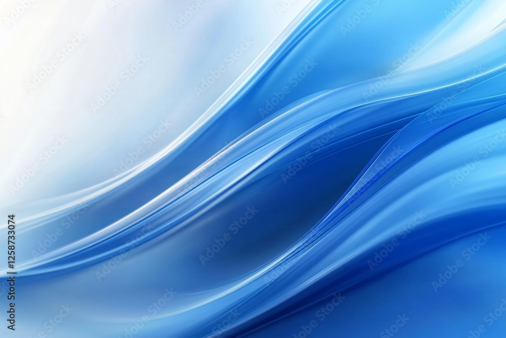 Obraz premium A tranquil abstract background featuring a smooth cascade of cool blues and gentle curves, rendered in vivid HD detail.