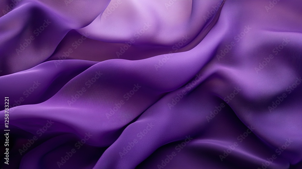 Obraz premium Draped Purple Silk Fabric Shows Soft Waves and Texture