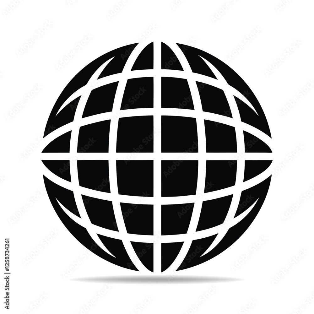 Globe silhouette icon vector. Globe silhouette icon vector.
