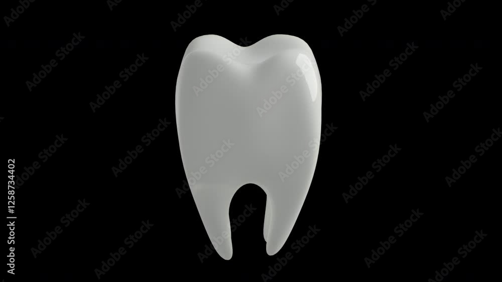 Shiny white clear tooth rotate on transparent background endless loop 4k. 3D Illustration Shiny white clear tooth rotate on transparent background endless loop 4k. 3D Illustration