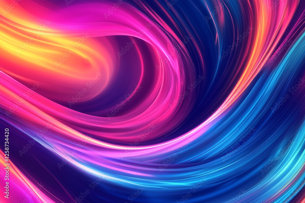 Fototapeta premium A vibrant abstract background with swirling neon hues blending fluidly in dynamic motion, captured in crisp HD detail.