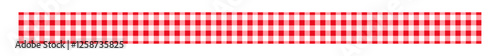 赤と白のギンガムチェックのデザイン素材 - シンプルでかわいい横長のリボン･テープ、帯のパターン