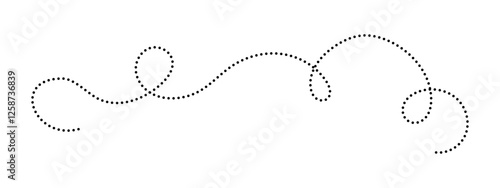 Squiggle, spiral dotted long line