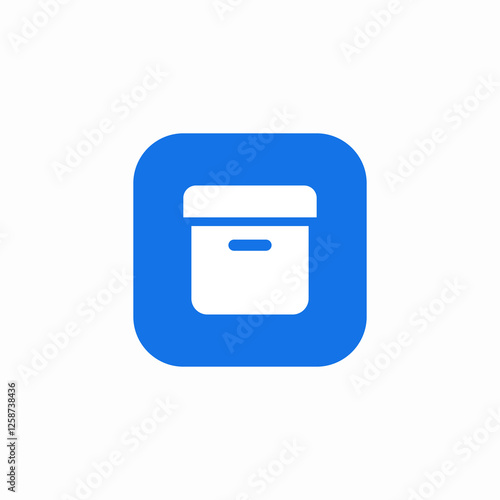 lid storage space icon sign vector