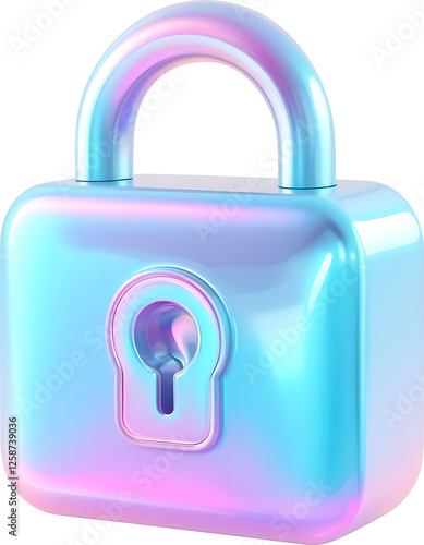 silve square lock icon isolated on transparent background, Secure Symbol photo