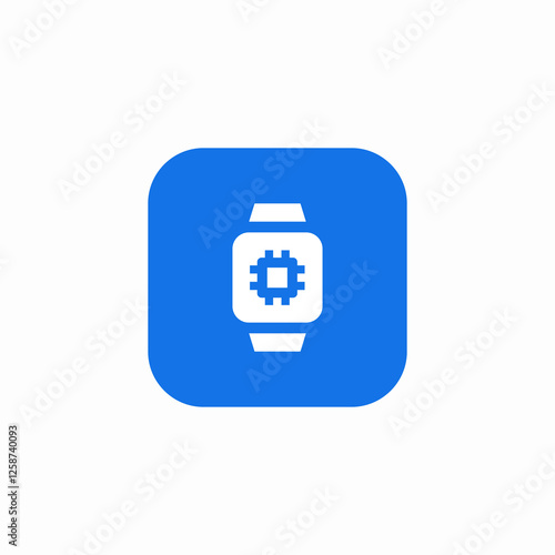 smart wrist watch microchip icon sign vector