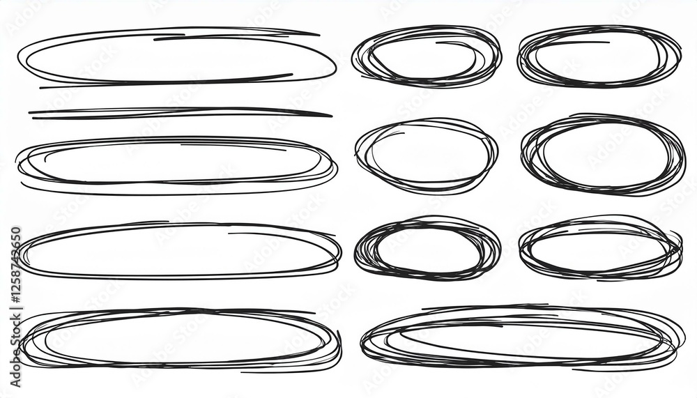 Marker brush marker scribble line oval frame shape set. Hand drawn marker crayon brush stroke highlight round, circular highlight frame element. Scribble sketch round hand drawn perfect any project. Marker brush marker scribble line oval frame shape set. Hand drawn marker crayon brush stroke highlight round, circular highlight frame element. Scribble sketch round hand drawn perfect any project.