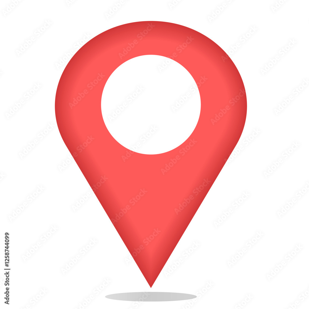 3d red pin icon on white background
Vector icon pin location, map 3d red pin icon on white background
Vector icon pin location, map