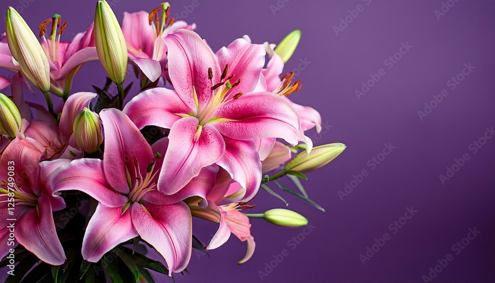 lilly flowers big bunch of beautiful lily flowers bouquet in a vase lillies pink lilies rotating fresh fragrant lilies over purple background holiday backdrop lilly flowers big bunch of beautiful lily flowers bouquet in a vase lillies pink lilies rotating fresh fragrant lilies over purple background holiday backdrop