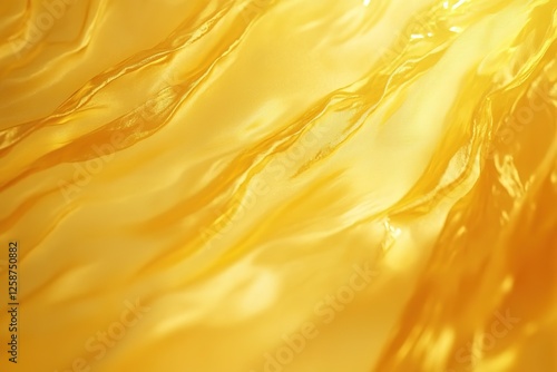 Golden liquid flowing shimmering in light
