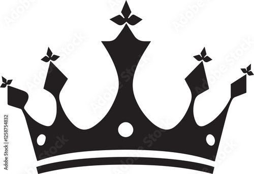 Simple black crown icon with five points