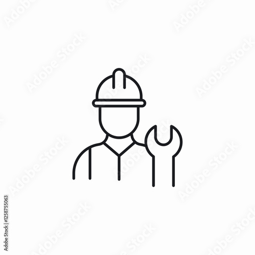 construction worker icon sign vector