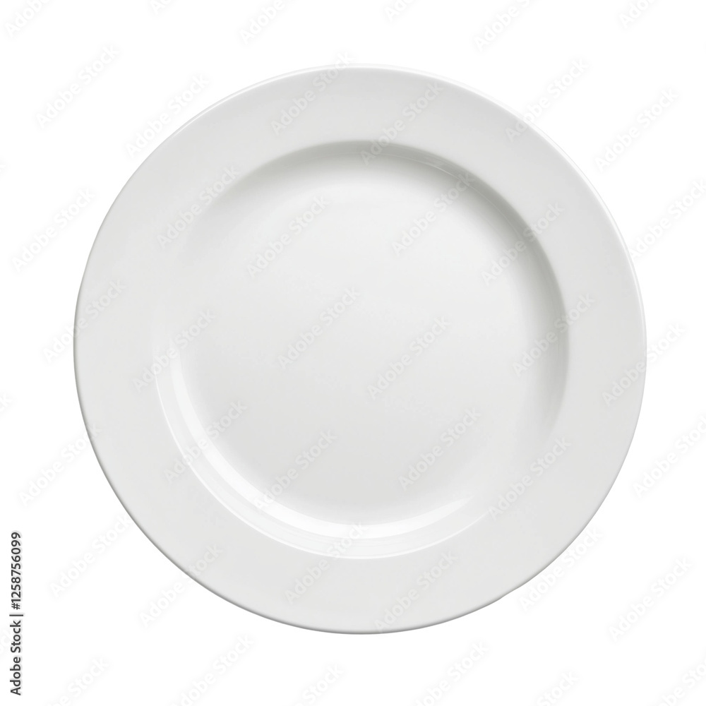 White empty plate isolated on a transparent PNG cutout background White empty plate isolated on a transparent PNG cutout background