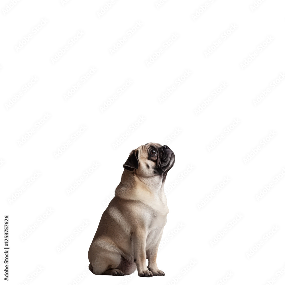 Obraz premium Pug dog, white isolate background