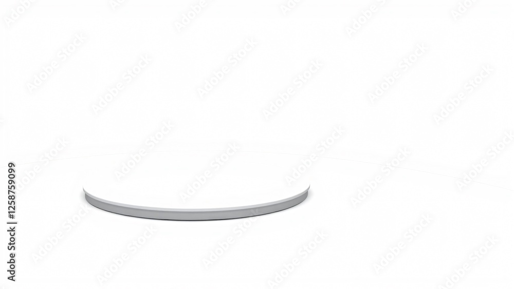 Minimalist White Oval Display Platform, Product Presentation Mockup