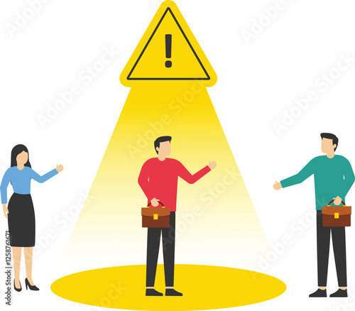 Unsuitable candidate in work. Flat vector illustration


