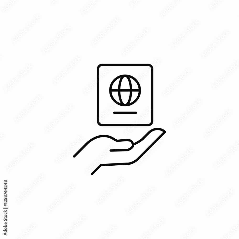 passport book icon sign vector passport book icon sign vector