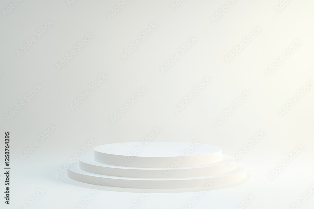 A white stand is a podium for displaying cosmetics and goods on a white background, product presentation A white stand is a podium for displaying cosmetics and goods on a white background, product presentation