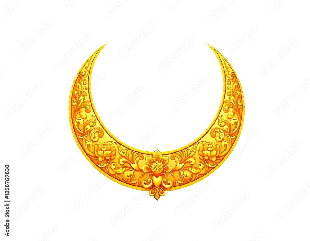 Obraz premium Ornamental Golden Shape with Elegant Curves and Decorative Details