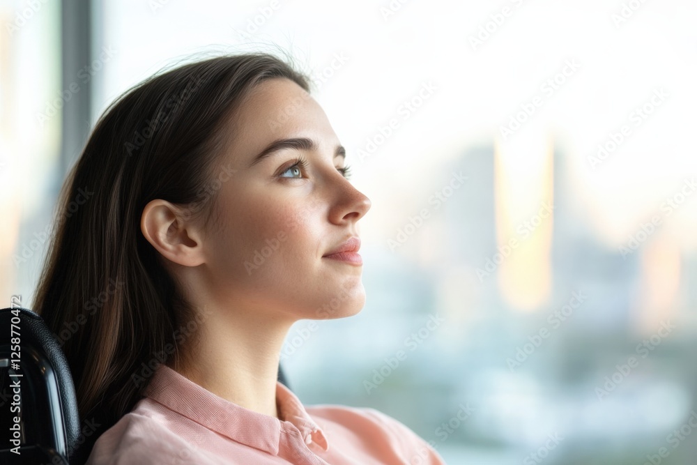a woman looking towards a bright future a woman looking towards a bright future