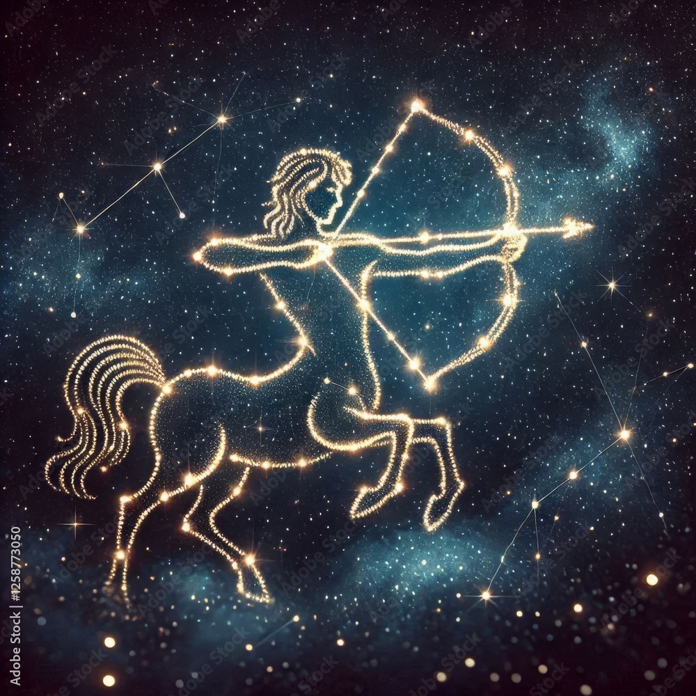 Sagittarius Horoscope Sign with Ethereal Light Sagittarius Horoscope Sign with Ethereal Light