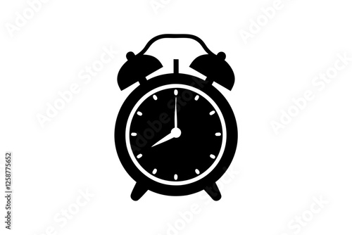 creative silhouette of an alarm clock icon vector illustration